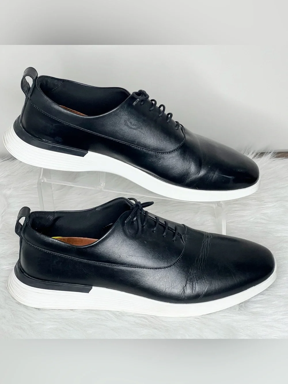 Wolf & Sheperd Crossover Black Leather Derby Shoes Size 11.5